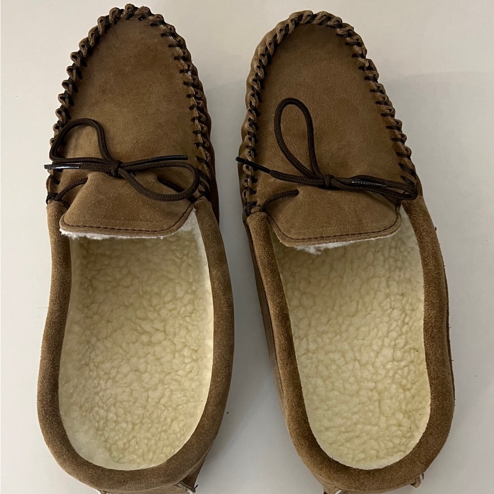 Men's Suede Moccasin Slippers - Brown